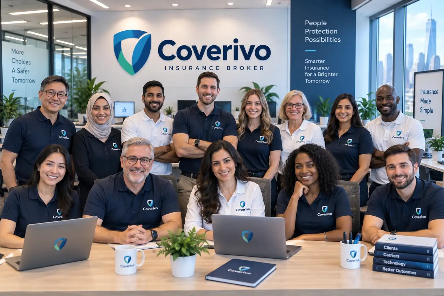 The Coverivo insurance broker team in the office